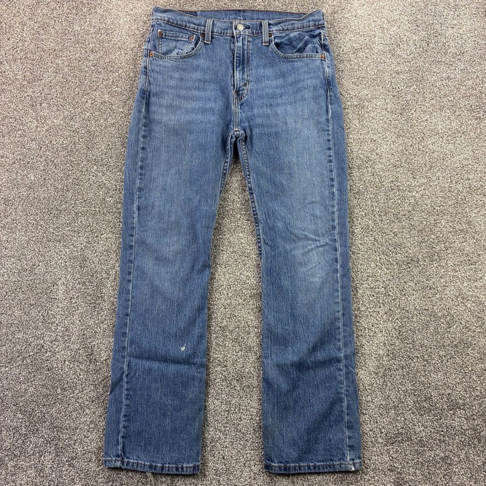 Levi's 527 Jeans Mens 32x30 Blue Slim Bootcut Denim‎ Distressed Faded Light Wash